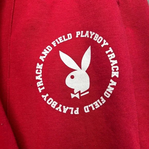 Playboy Track and Field graphic sweatpants Red Women's Size 4 - Picture 3 of 6